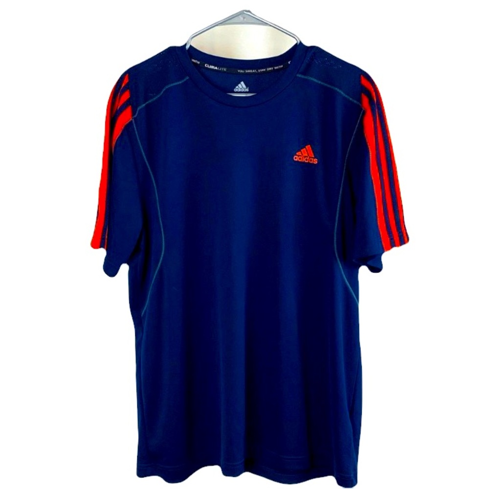 Adidas 3 stripe Climalite Mens T shirt, size Large